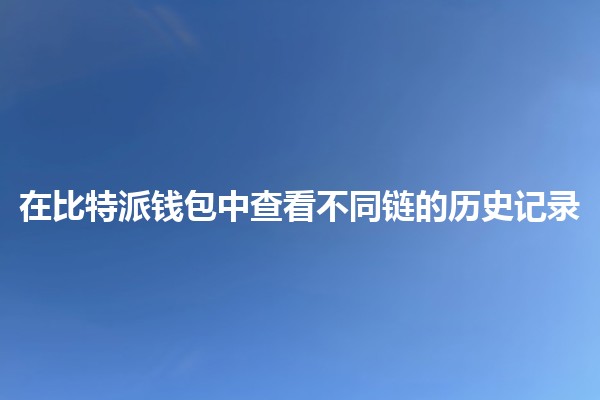 在比特派钱包中查看不同链的历史记录🔗📊 在比特派钱包中查看不同链的历史记录🔗📊