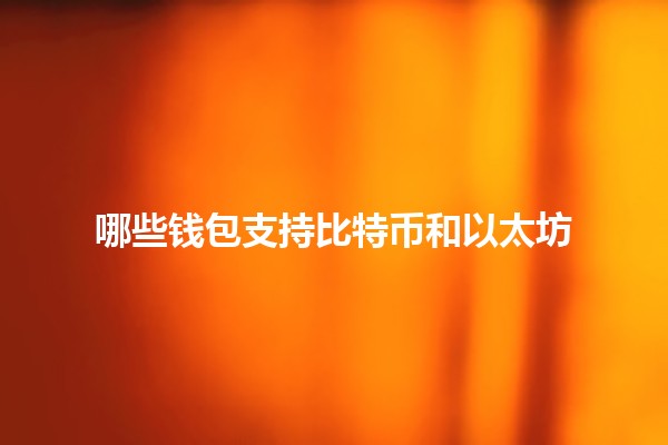 哪些钱包支持比特币和以太坊🪙🔑