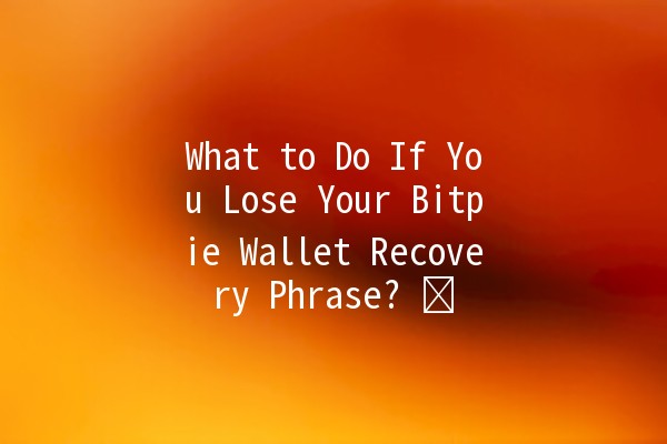 What to Do If You Lose Your Bitpie Wallet Recovery Phrase? 🗝️💻