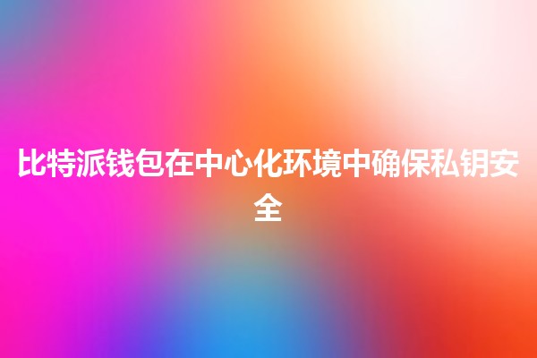 比特派钱包在中心化环境中确保私钥安全🔐✨
